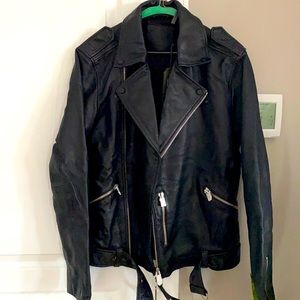 NWT All Saints kahawa Leather Biker Jacket S